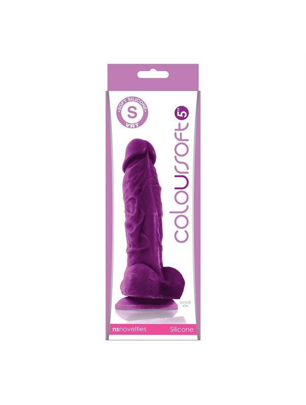 Фиолетовый фаллоимитатор на присоске ColourSoft 5" Soft Dildo (17,8 см)