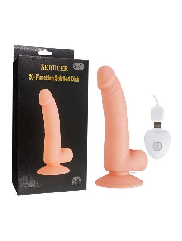 Телесный вибратор SEDUCER 20 Function Spirited Dick (19 см)