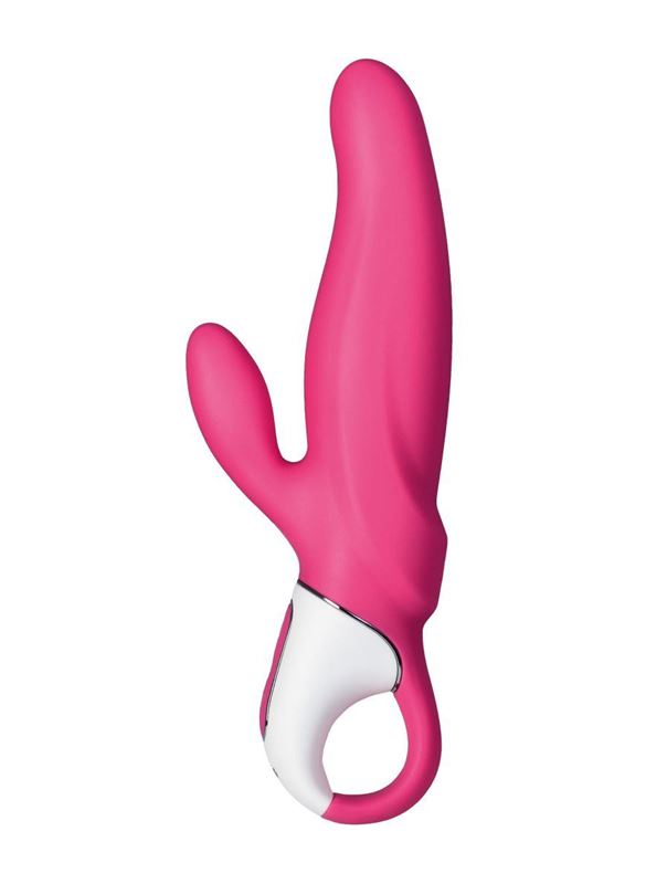 Ярко-розовый вибратор Satisfyer - Mr. Rabbit с клиторальным отростком (22,1 см)