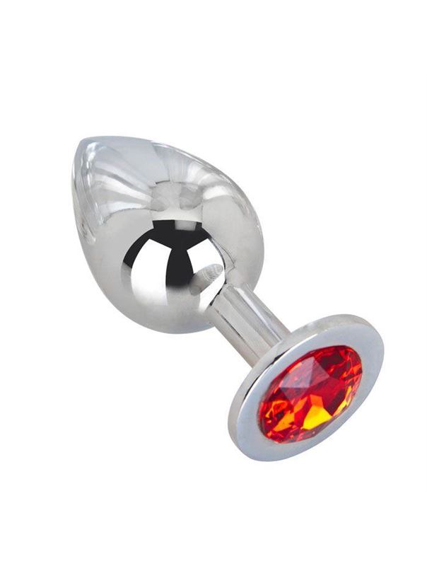 Большой плаг из стали с красным кристаллом Red Flame - 9,5 см.