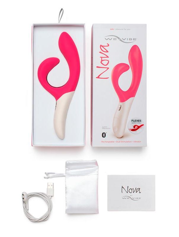 Розовый вибромассажёр с клиторальным отростком We Vibe Nova Pink (21,5 см)