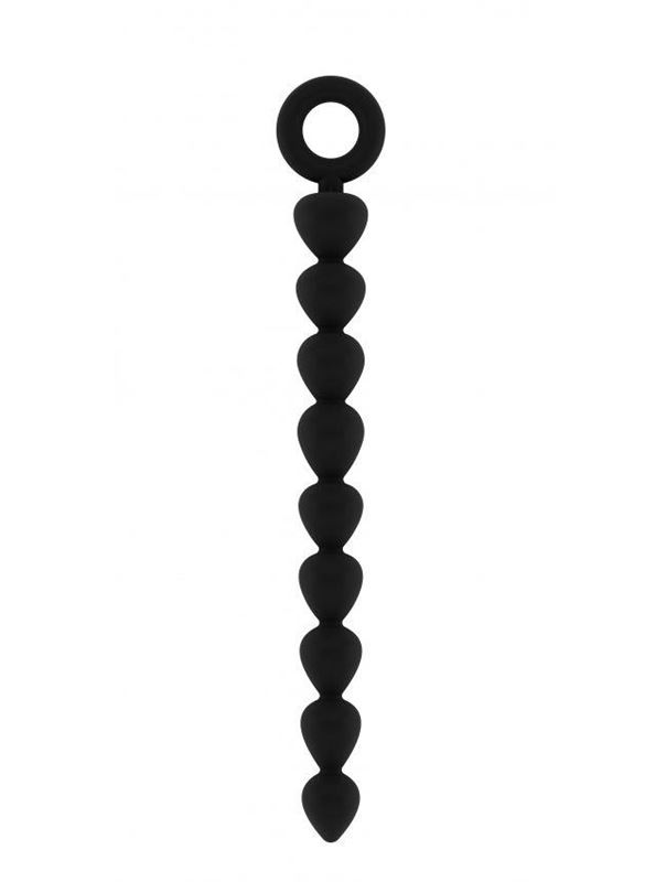 Чёрная анальная цепочка Bead Chain - 24,9 см.