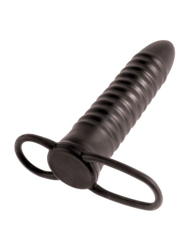 Рельефная насадка на пенис для двойной стимуляции Ribbed Double Trouble (16,5 см)