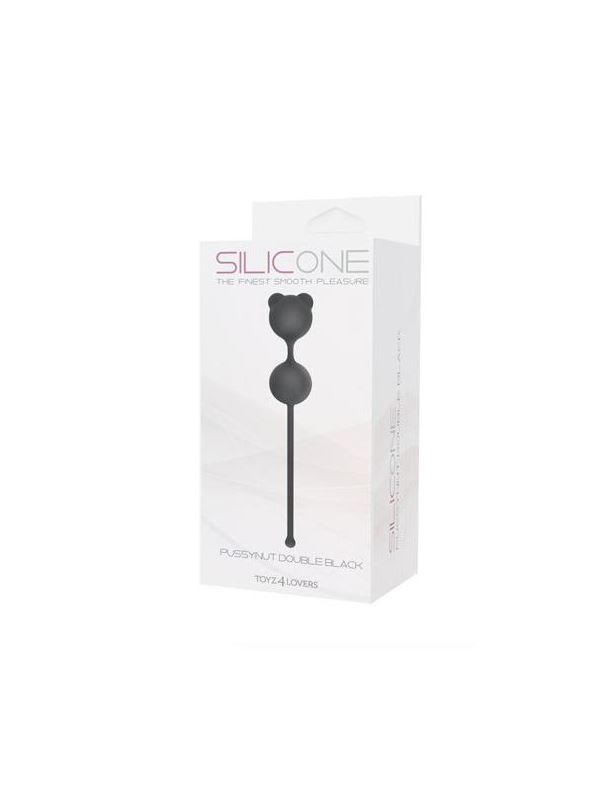 Чёрные вагинальные шарики PUSSYNUT DOUBLE SILICONE