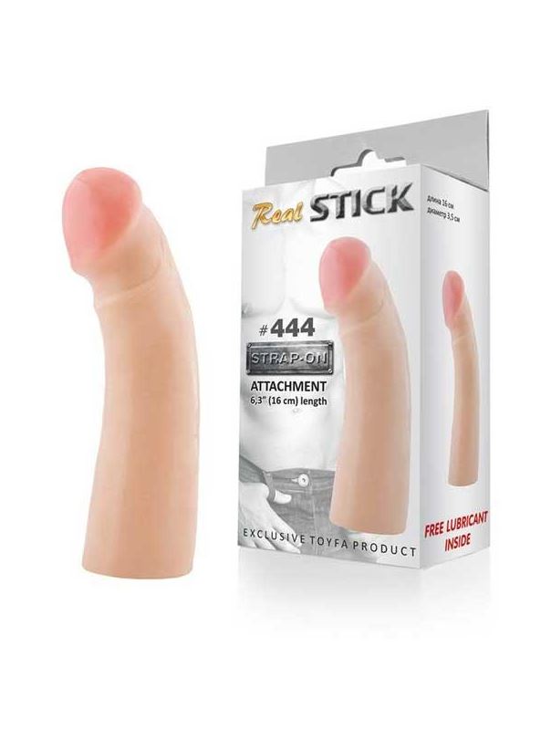 Фаллоимитатор-насадка RealStick #444 телесного цвета - 16 см.