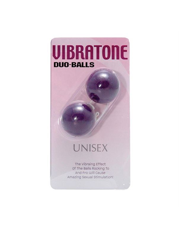 Фиолетовые вагинальные шарики Vibratone DUO BALLS (3,5 см)