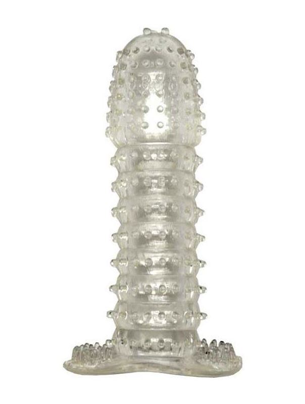 Прозрачная насадка с шипиками Cristal Condom - 12,5 см.