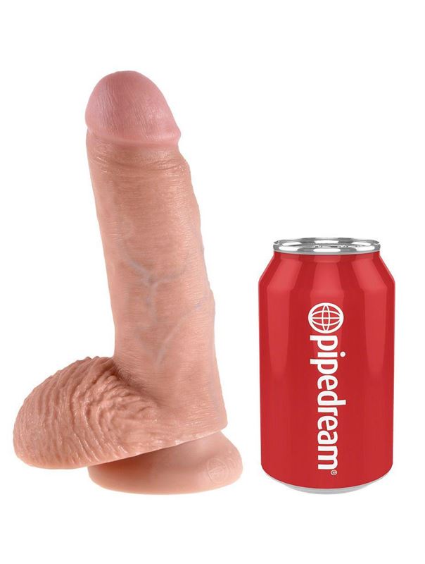 Фаллоимитатор с мошонкой 7" King Cock with Balls на присоске (18 см)