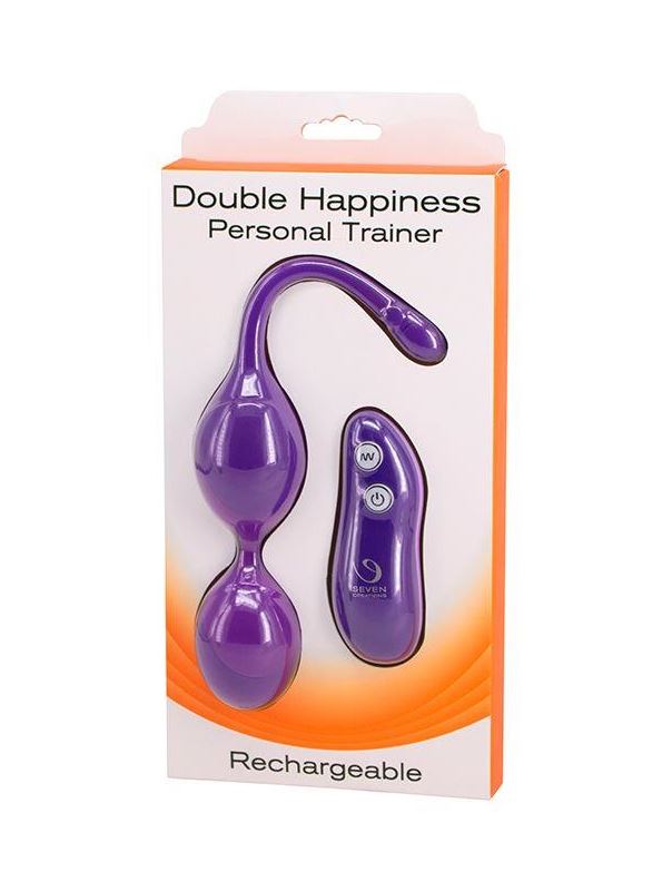 Фиолетовые шарики с вибрацией DOUBLE HAPPINESS PERSONAL TRAINER