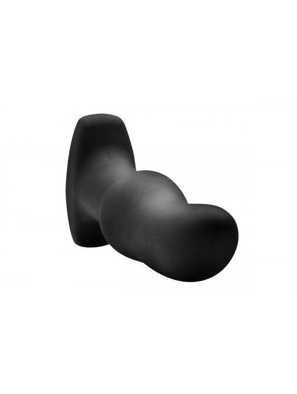 Черная анальная вибропробка Model M Curved Rimming Plug with Remote (15 см)