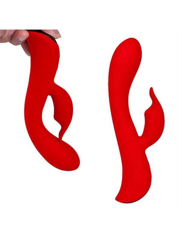 Красный вибромассажер кролик 5" Silicone Bunny Love (19,1 см)