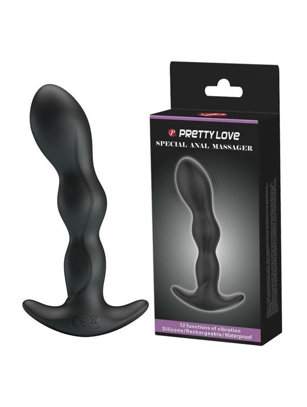 Черный анальный стимулятор простаты с вибрацией Special Anal Massager (14,5 см)