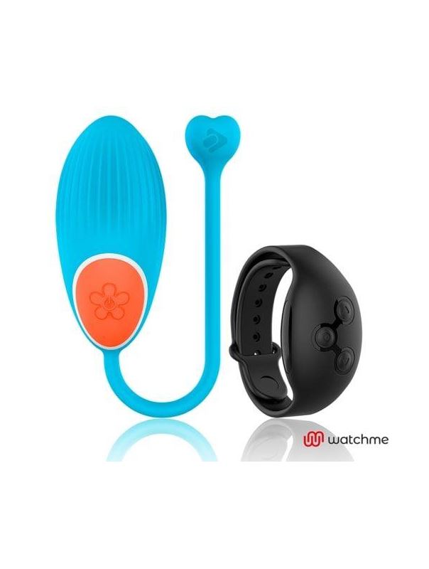 Голубое виброяйцо с черным пультом-часами Wearwatch Egg Wireless Watchme