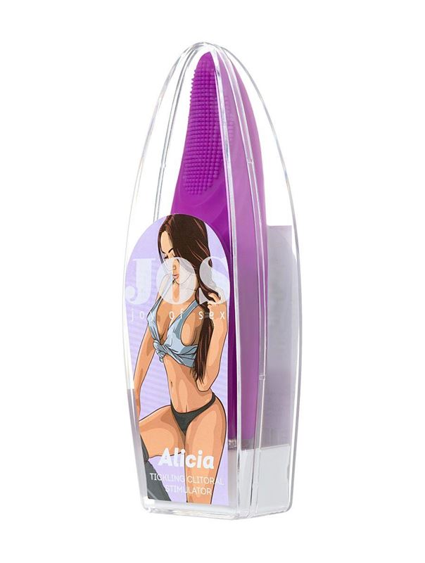 Фиолетовый клиторальный стимулятор с ресничками JOS ALICIA - 15,5 см.