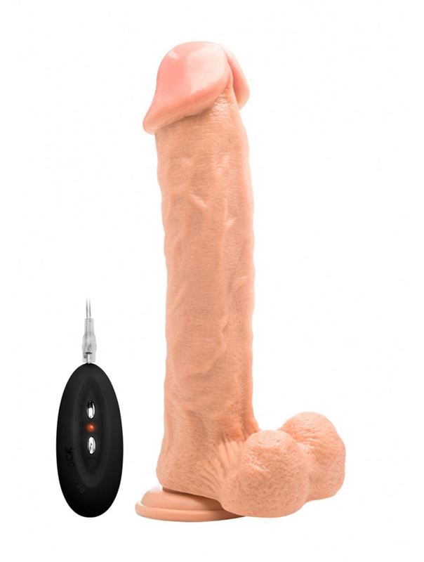 Телесный вибратор реалистик Vibrating Realistic Cock 11" With Scrotum (29,5 см)