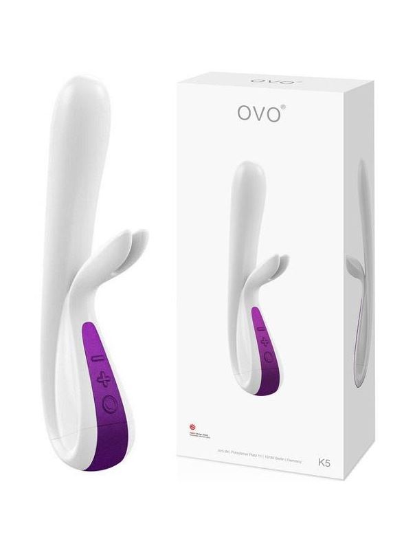 Фиолетовый вибратор-кролик OVO K5 (21 см)
