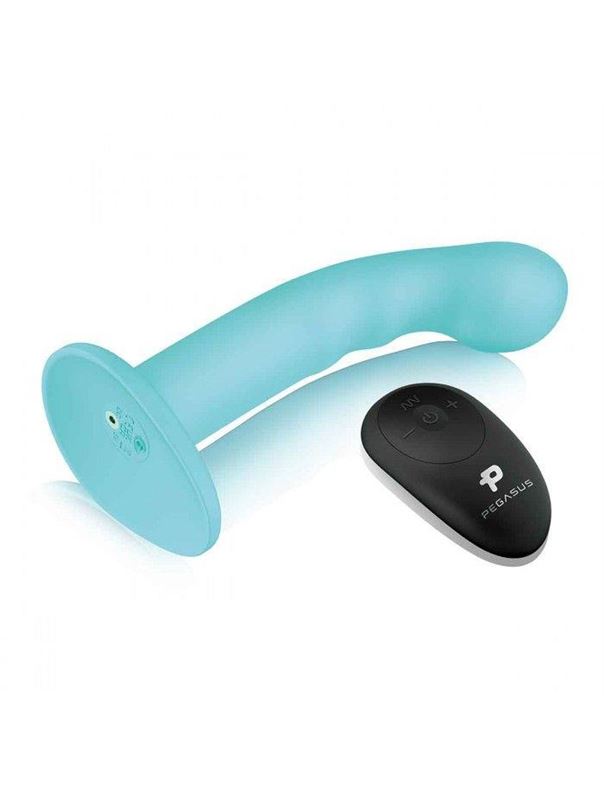 Голубая изогнутая насадка 6" Remote Control Ripple P-Spot G-Spot на черных трусиках (16 см)