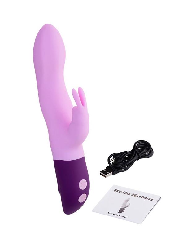 Сиреневый вибратор кролик Hello Rabbit (24,5 см)