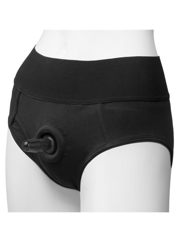 Трусики-брифы с плугом Vac-U-Lock Panty Harness with Plug Briefs - S/M