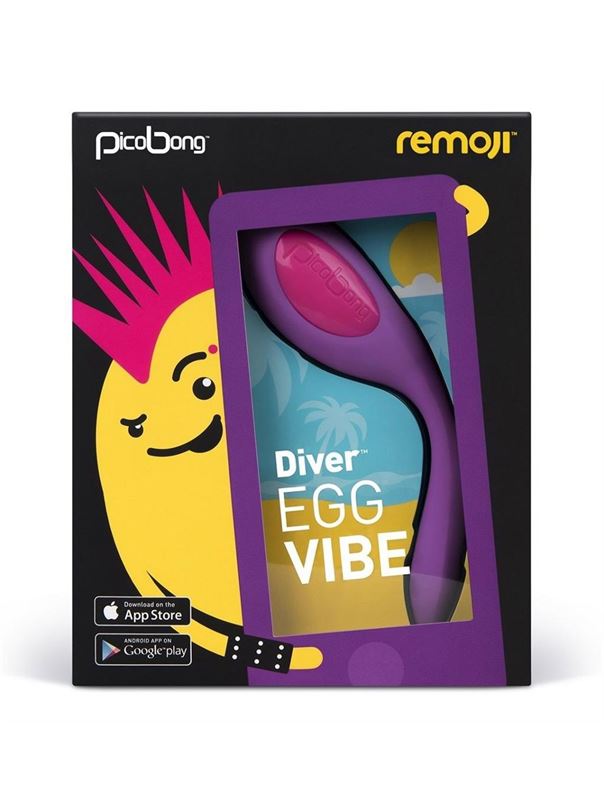 Фиолетовый вибростимулятор DIVER EGG VIBE с управлением при помощи смартфона