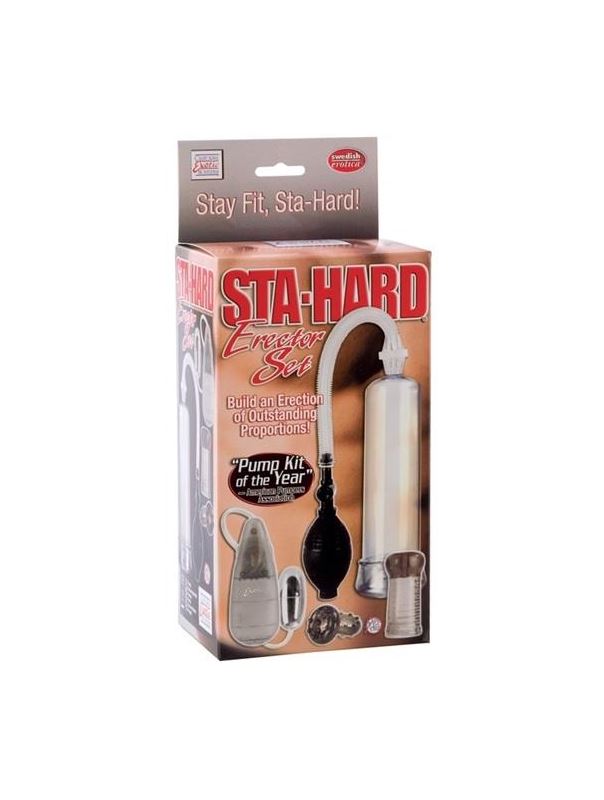 Комплект STA-HARD ERECTOR SET: помпа, кольцо, мини-мастурбатор и вибро-яичко