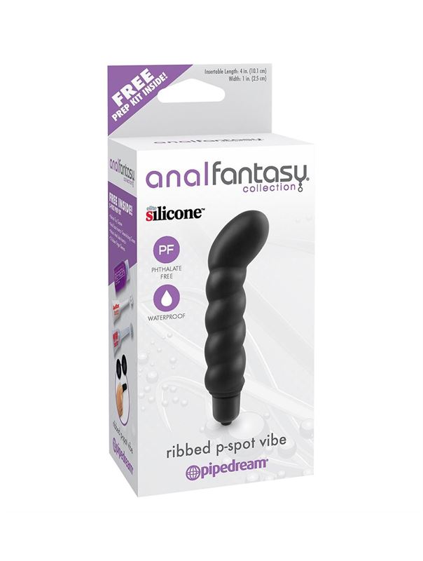 Анальный вибростимулятор Ribbed P-spot Vibe с загнутым концом (10,1 см)