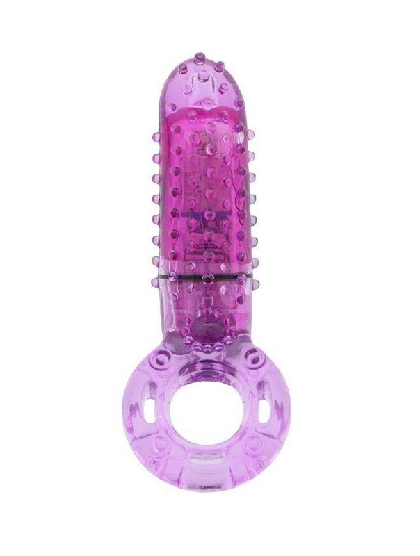 Фиолетовое эрекционное кольцо OYEAH с вибрацией и пальчиком