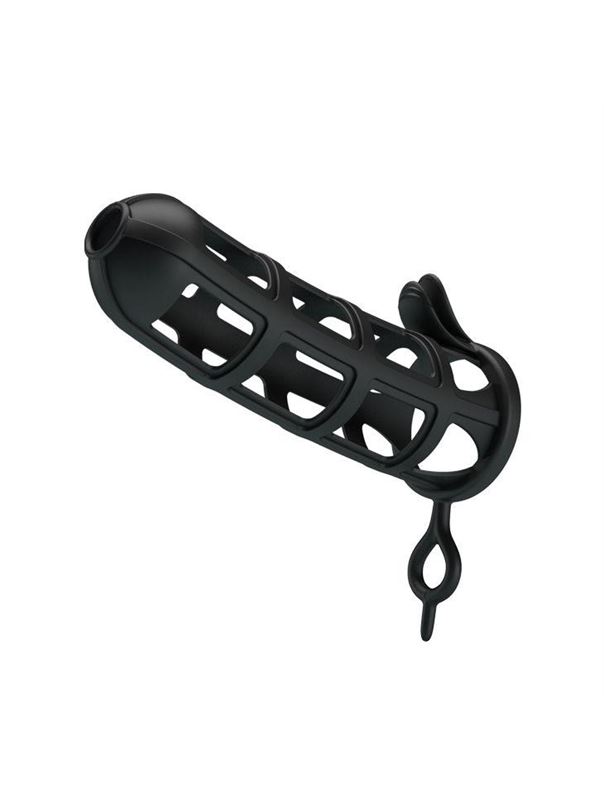 Черная насадка-клетка Penis Sleeve (11,6 см)