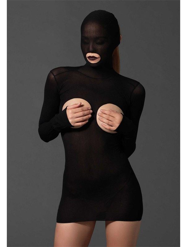 Мини платье-маска MASKED CUPLESS MINI DRESS
