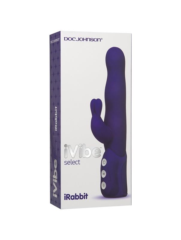 Фиолетовый хай-тек вибромассажер iVibe Select iRabbit - 26 см.