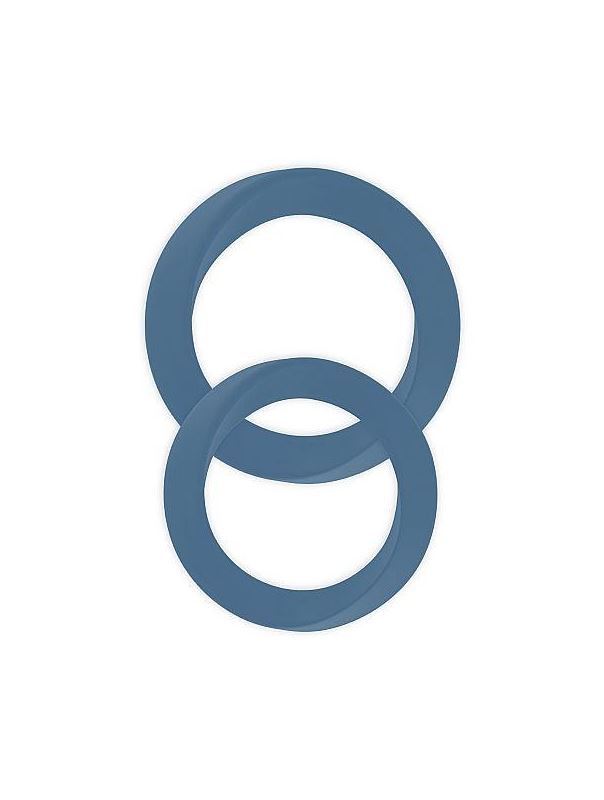 Набор из 2 синих эрекционных колец разного размера Infinity Thin M and L Cockring