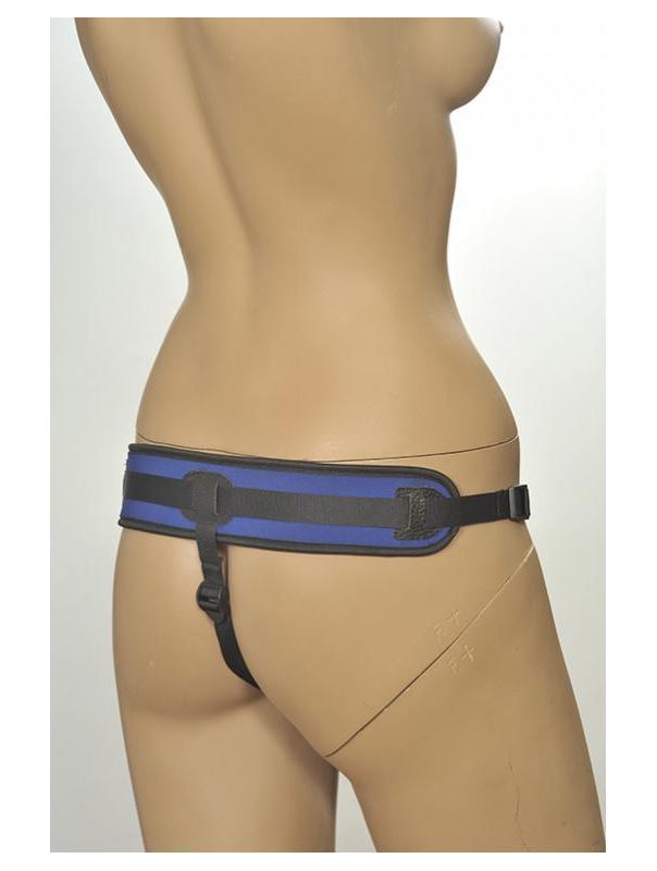 Сине-чёрные трусики с плугом Kanikule Strap-on Harness Anatomic Thong