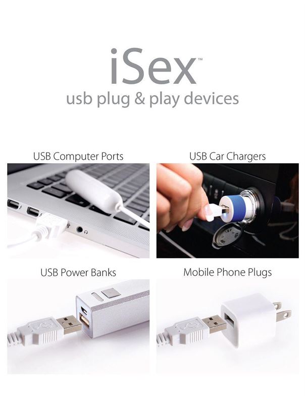 Белый вибромассажер на проводе USB MASSAGE KIT с набором насадок