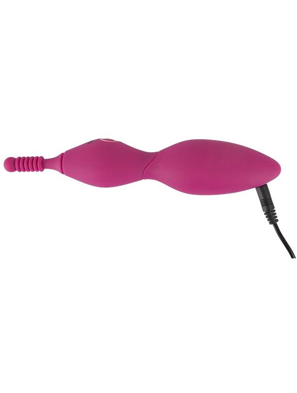 Ярко-розовый клиторальный вибратор с 3 насадками Spot Vibrator with 3 Tips (17,9 см)