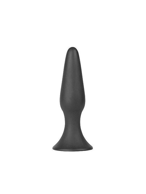 Черная анальная втулка Silky Buttplug Medium - 12,5 см.