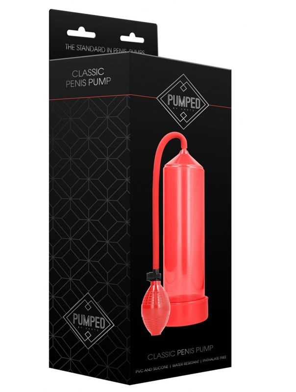 Красная ручная вакуумная помпа для мужчин Classic Penis Pump