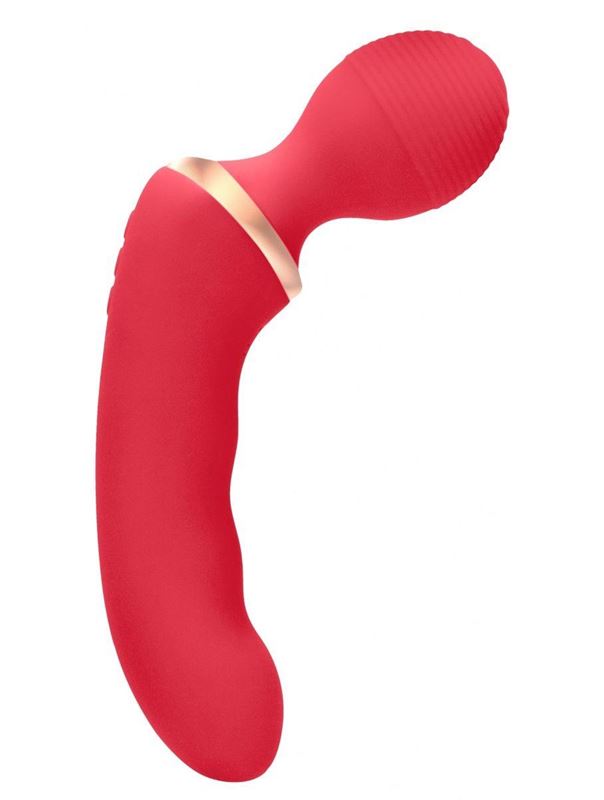 Красный двусторонний вибратор Charm (18 см)