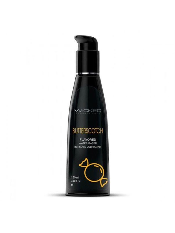 Лубрикант на водной основе с ароматом ирисок WICKED AQUA Butterscotch (120 мл)