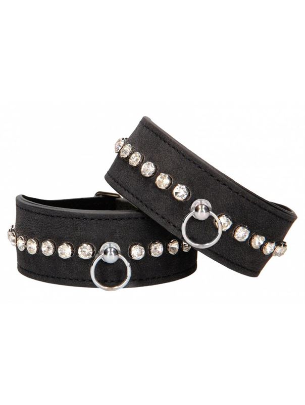 Черные наручники Diamond Studded Wrist Cuffs