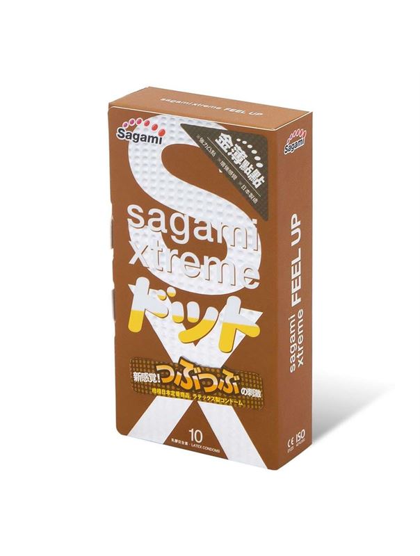 Презервативы Sagami Xtreme Feel Up с точечной текстурой и линиями прилегания (10 шт)