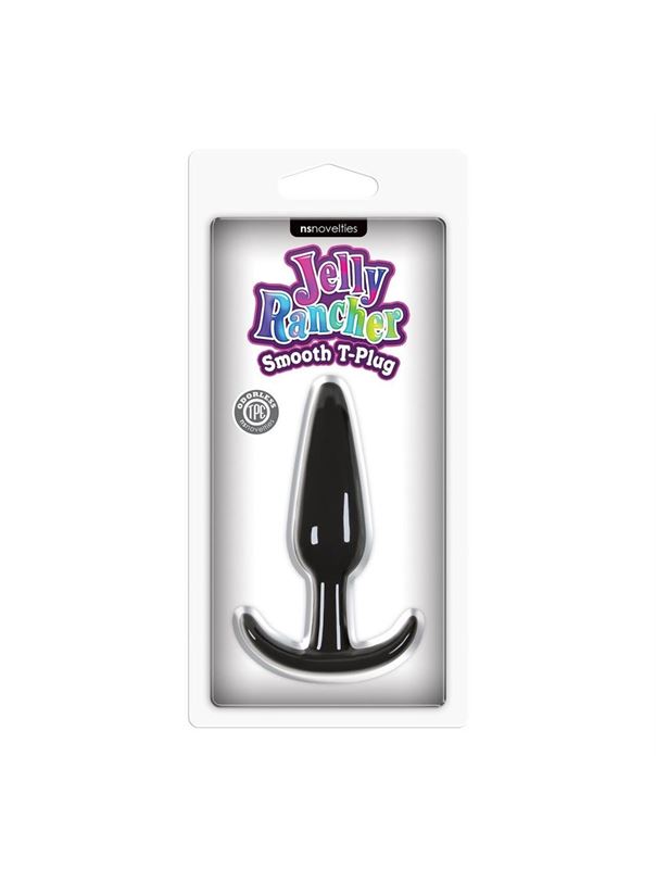 Гладкая черная анальная пробка Jelly Rancher T-Plug Smooth (10,9 см)