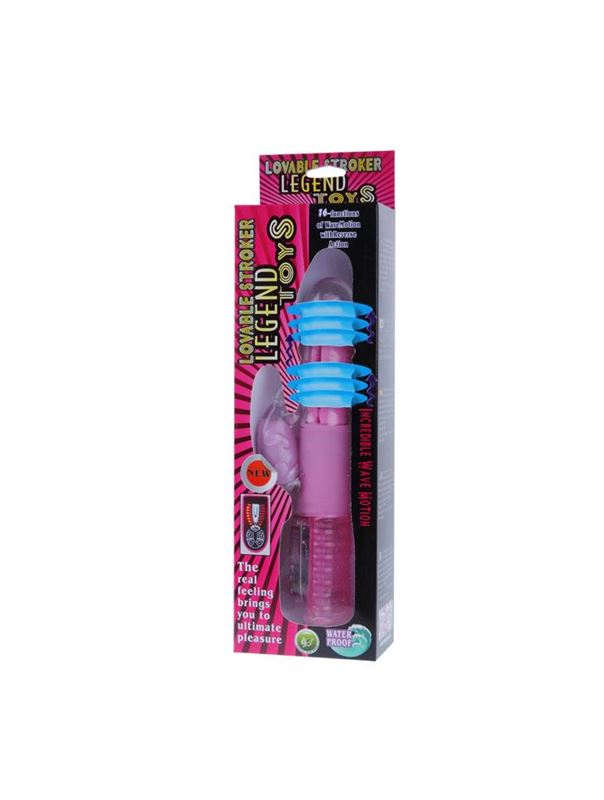 Розовый хай-тек вибромассажёр Love Stroker Blue - 24,5 см.