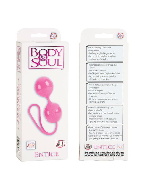 Розовые силиконовые вагинальные шарики BODY SOUL ENTICE