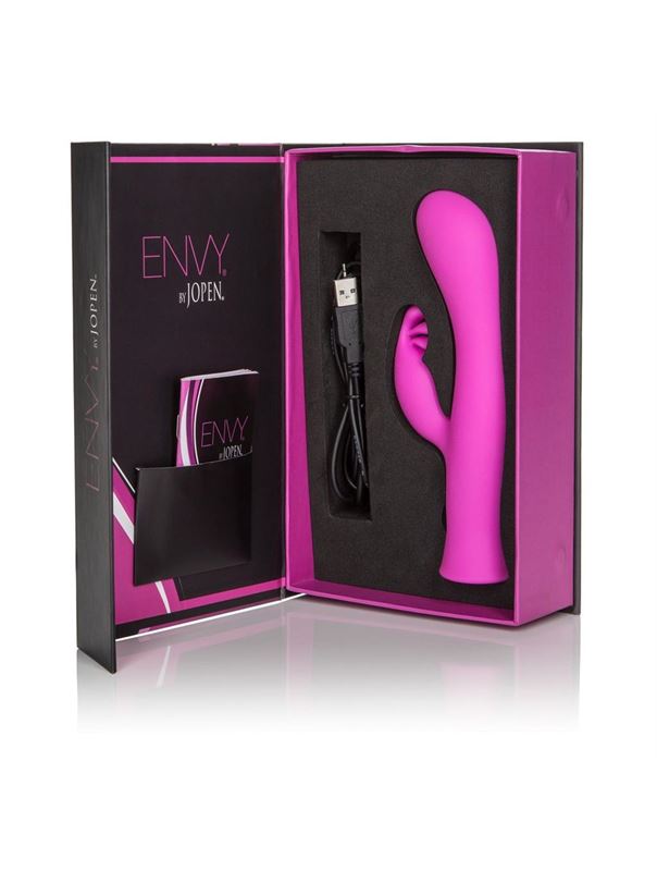 Розовый вибромассажер Eight Envy by Jopen - 19 см.