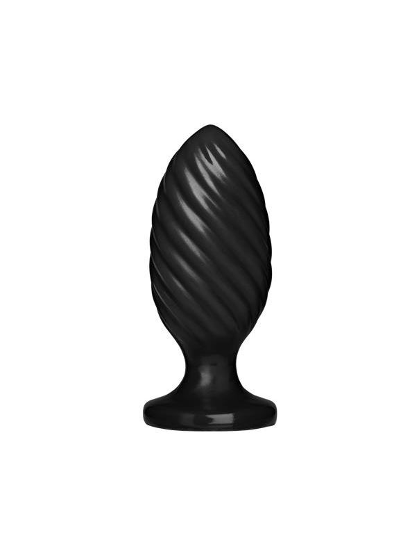 Чёрная анальная пробка Platinum Premium Silicone The Swirl (12,7 см)