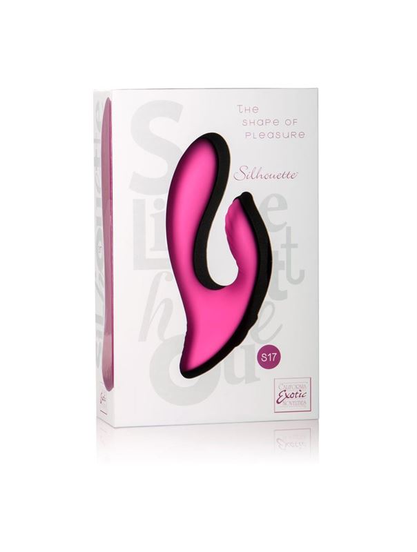 Розовый перезаряжаемый вибратор со стимуляцией клитора Silhouette S17