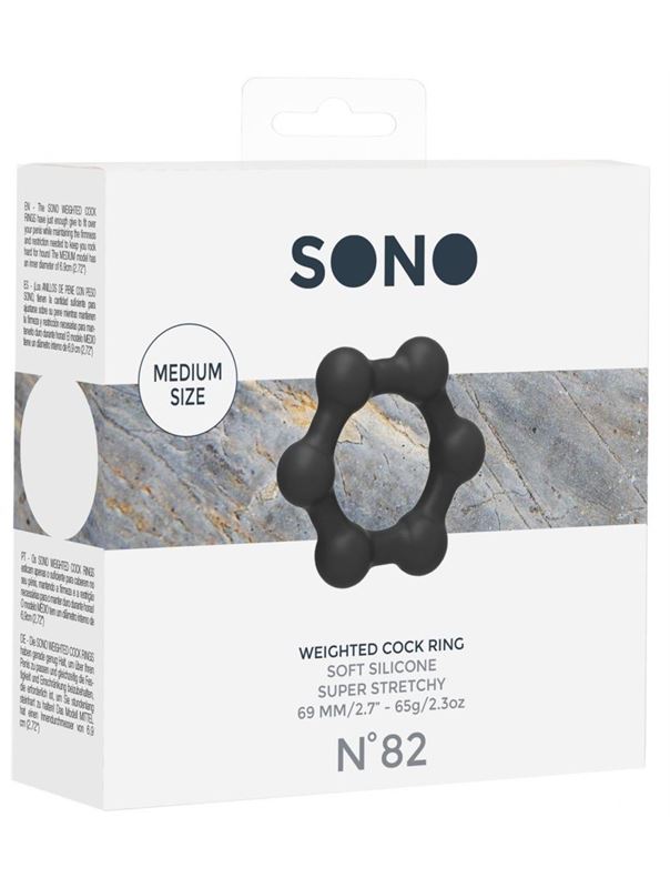 Черное эрекционное кольцо No.82 Weighted Cock Ring