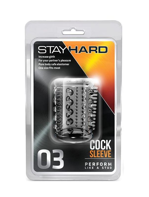 Прозрачная насадка с шипами и шишечками STAY HARD COCK SLEEVE 03 CLEAR