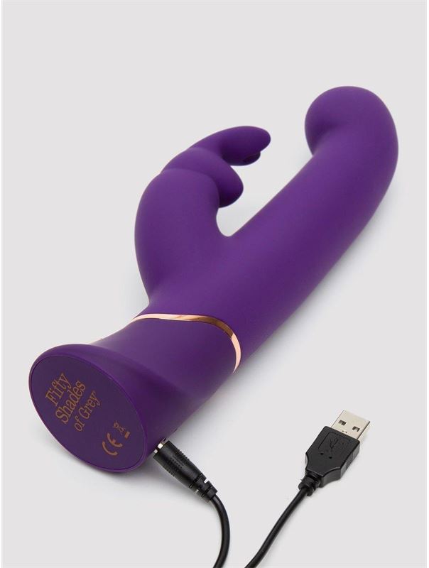 Фиолетовый вибратор Greedy Girl Power Motion Thrusting Rabbit Vibrator (21,6 см)