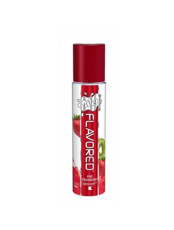 Лубрикант Wet Flavored Kiwi Strawberry с ароматом киви и клубники - 30 мл.